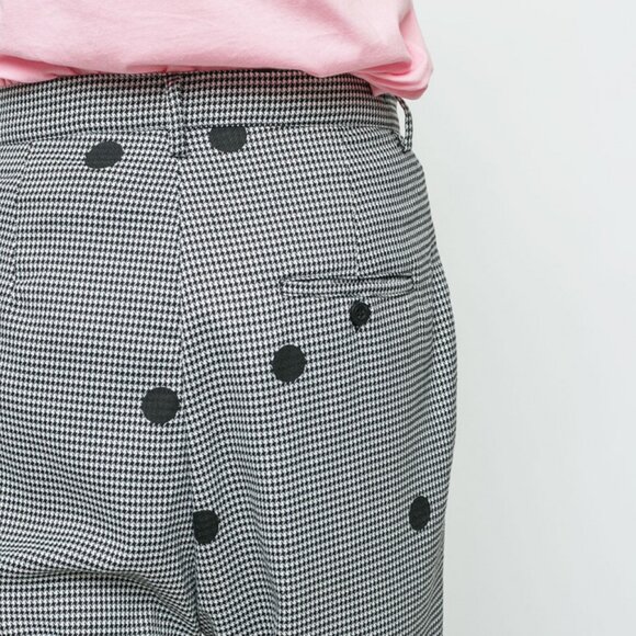 Lazy Oaf Houndstooth Polka Dot Hound Dog Cropped Trousers – Size Large - Picture 3 of 9
